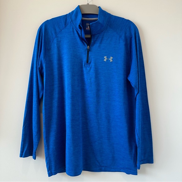 Under Armour UA Tech 1/2 Half Zip Royal Blue Medium Dri Fit Athletic Jacket - Picture 2 of 10